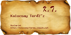 Kalocsay Teréz névjegykártya